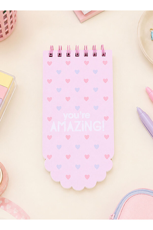 Spiral Notebook with Fun Heart and Shape Design
