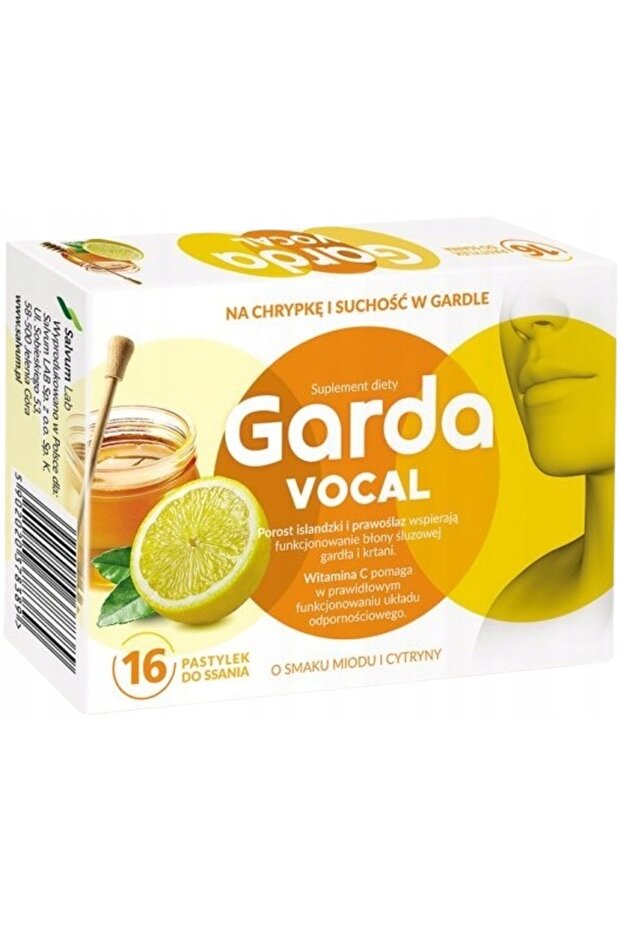 Lab Garda Vocal – Pastile lichiorizante pentru răgușire și gât uscat, cu Mușchi de Islanda, Rădăcină de Bezea și Vitamina C | 16 pastile