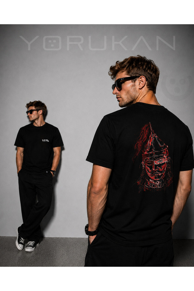 Kipchak 2 - Unisex Regular Fit T-Shirt with Front and Back Print