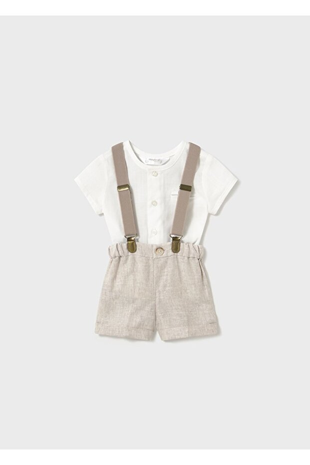 1215 Baby Boy Suspender Shorts Set