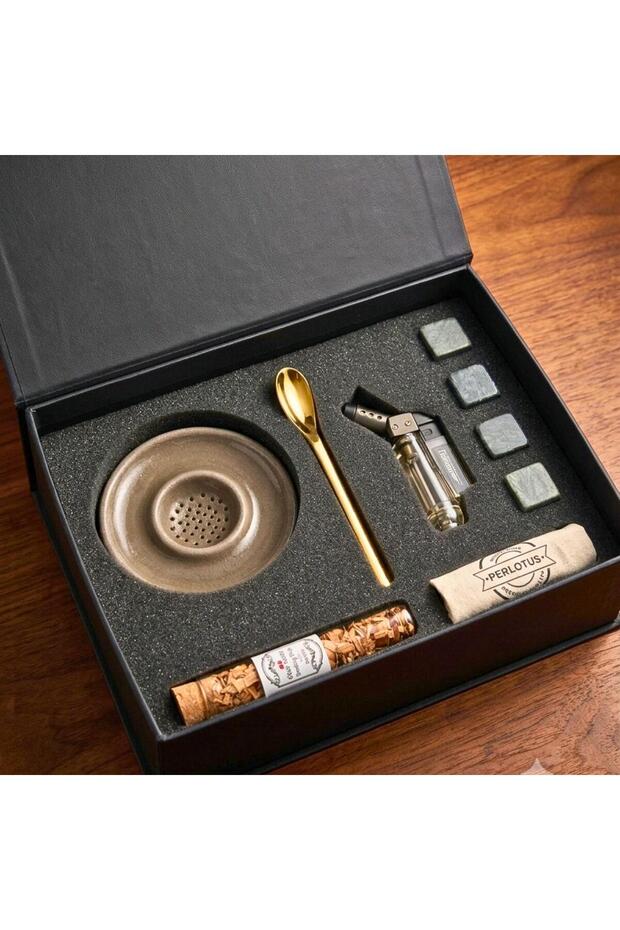 Premium Handcrafted Mercury Series Ceramic Whiskey Cocktail Smoker Kit in Gift Box