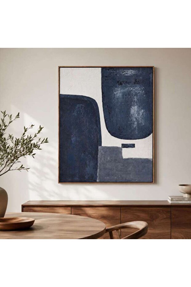 Cuadro Textured Canvas Framed Wall Art 80x100cm - Blue
