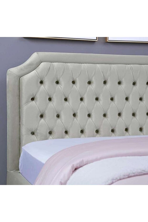 ANDROMEDA HEADBOARD VELVET WHITE L-140 : H-125 CM