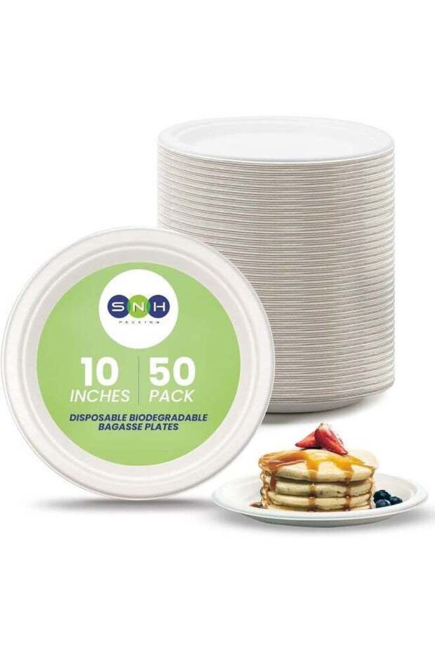 Eco Friendly Bagasse Biodegradable Plate 10 Inch Disposable