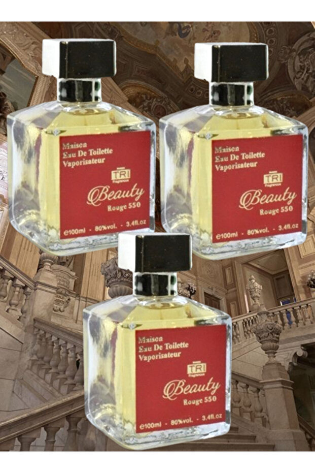 3 قطع من عطر بيوتي روج 550 سعة 100 مل