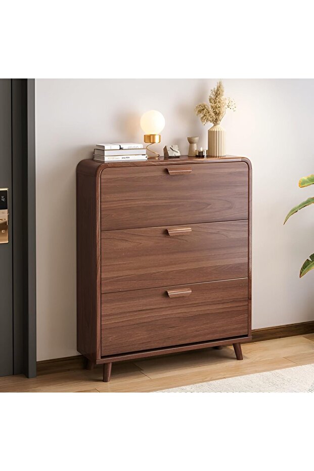 3-Layer Home Entrance Simple Ultra-Thin Flip Shoe Cabinet, Can Hold About 12 Pairs of Daily Shoes
