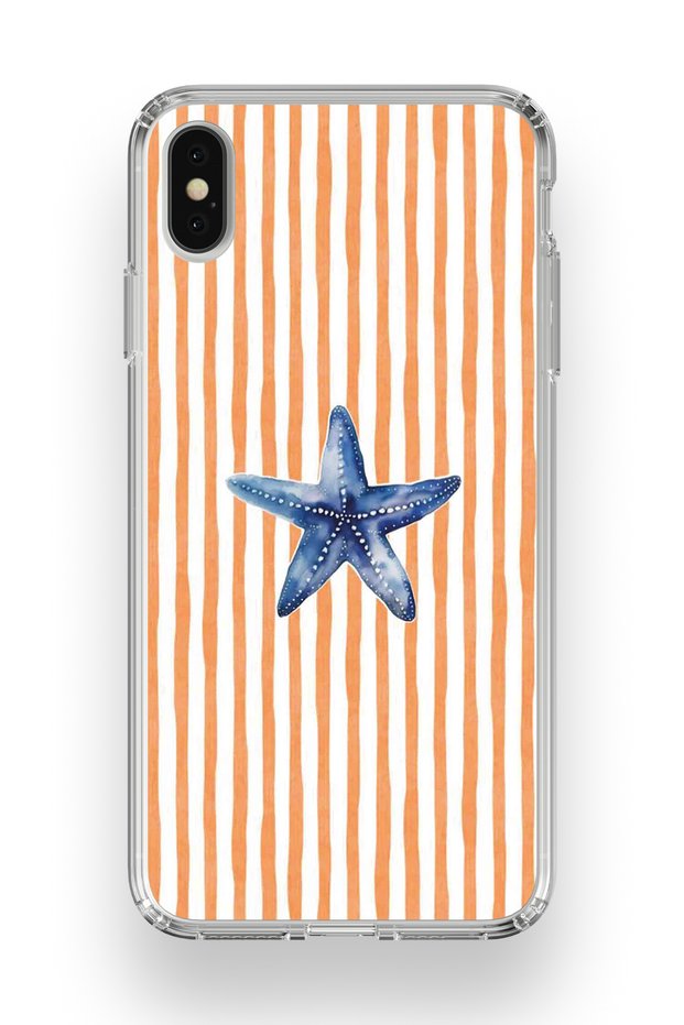 iPhone X / XS Compatible Starfish Patterned Transparent Phone Case