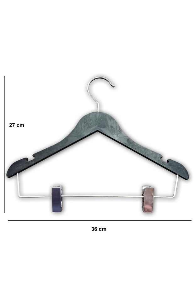 8 Pieces of Nickel Plated Hangers, Children's Skirt and Trouser Hangers 36 cm
