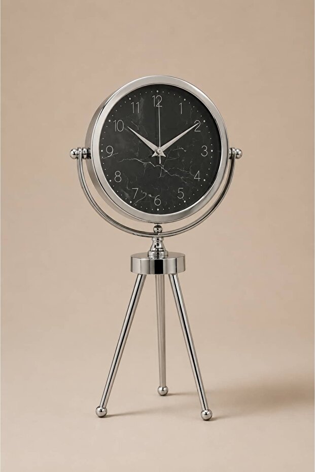 Noctis Tripod Masa Saati – Silver Marble