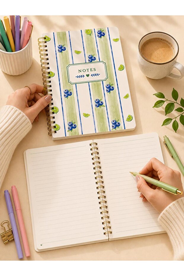 A5 Spiral Bound Lined Notebook School Notebook 120 Sheets Raspberry - 2