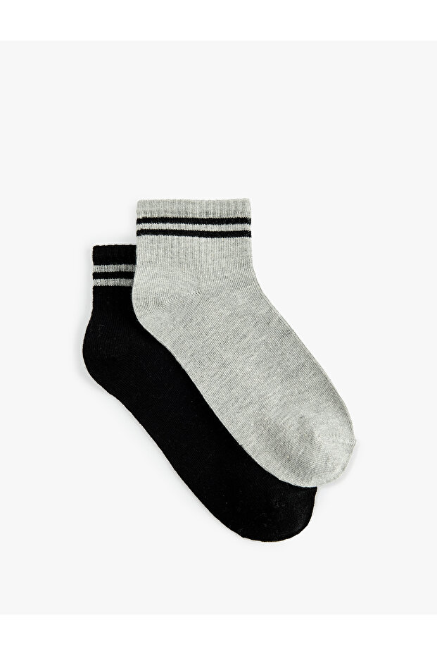 Cotton Striped 2-Piece Sock Set