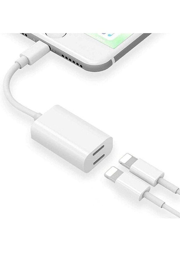 Double Lightning Headphone Splitter, 2 in 1 Dual Lightning Headphone Audio & Charge Cable