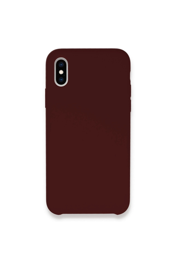غطاء حماية أنيق من السيليكون لهاتف آيفون Xs Max من أبل - أحمر داكن