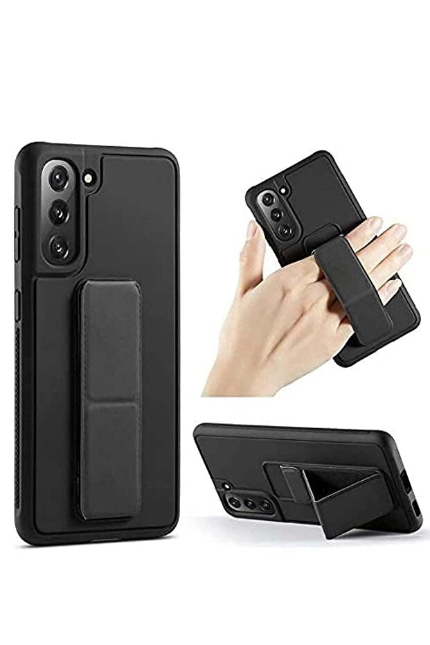 Samsung Galaxy S24 PLUS Case Cover Magnetic Car Mount Kickstand & Holder, Premium Silicone Vertical & Horizontal Hand Strap and Grip with Multi Stand