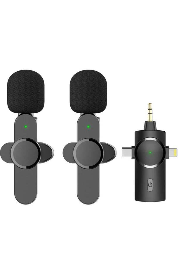 Wireless Dual Lavalier Lapel Microphone System - Seamless Connectivity for iPhone, Android, Cameras