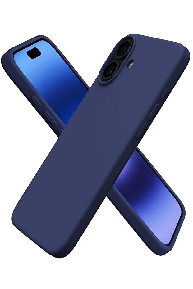 Premium Soft Liquid Silicone Case for iPhone 16 Plus – Silky Soft Touch Full-Body Protective Bumper (Dark Blue)