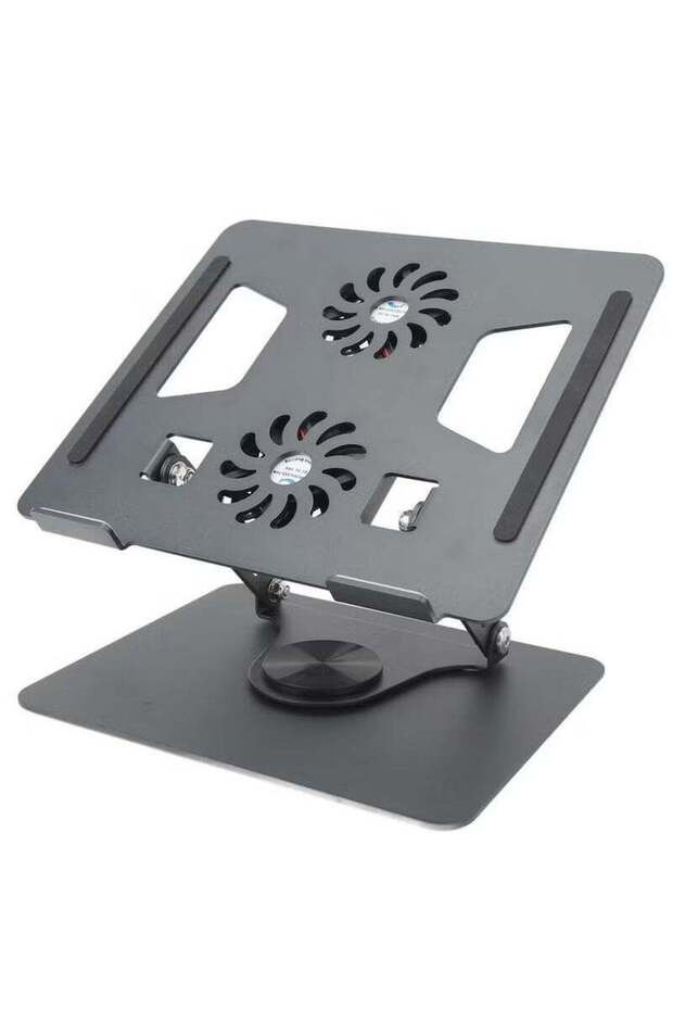 360° Rotatable Laptop Stand with Cooling Fans – Adjustable Aluminum Notebook Riser Holder
