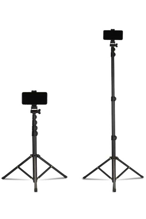 MT39 61inch Aluminum Extendable Cell Phone Tripod Stand with Selfie Stick Tripod and Phone Clip