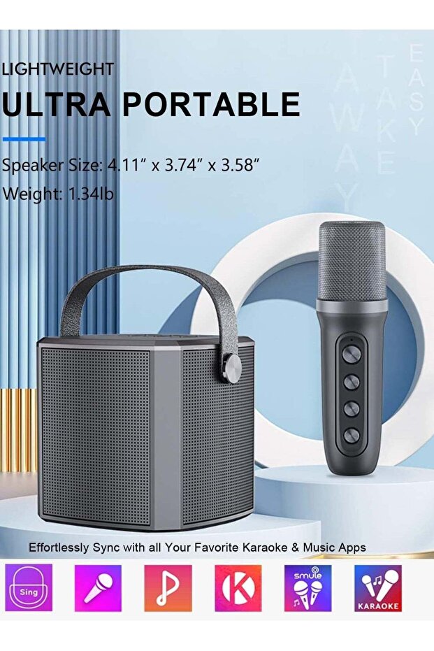 Karaoke Machine with UHF Wireless Microphones for Adults & Kids