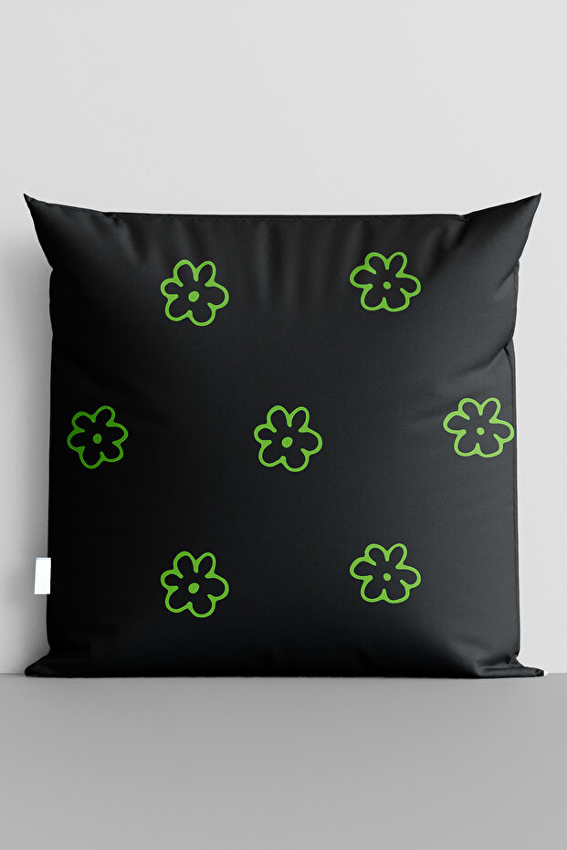 غطاء وسادة مطبوع رقميًا على الوجهين من Green Flowers - 7169