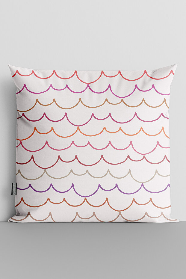 Colorful Wavy Lines Double Sided Digital Printed Throw Pillow Cover - 1596
