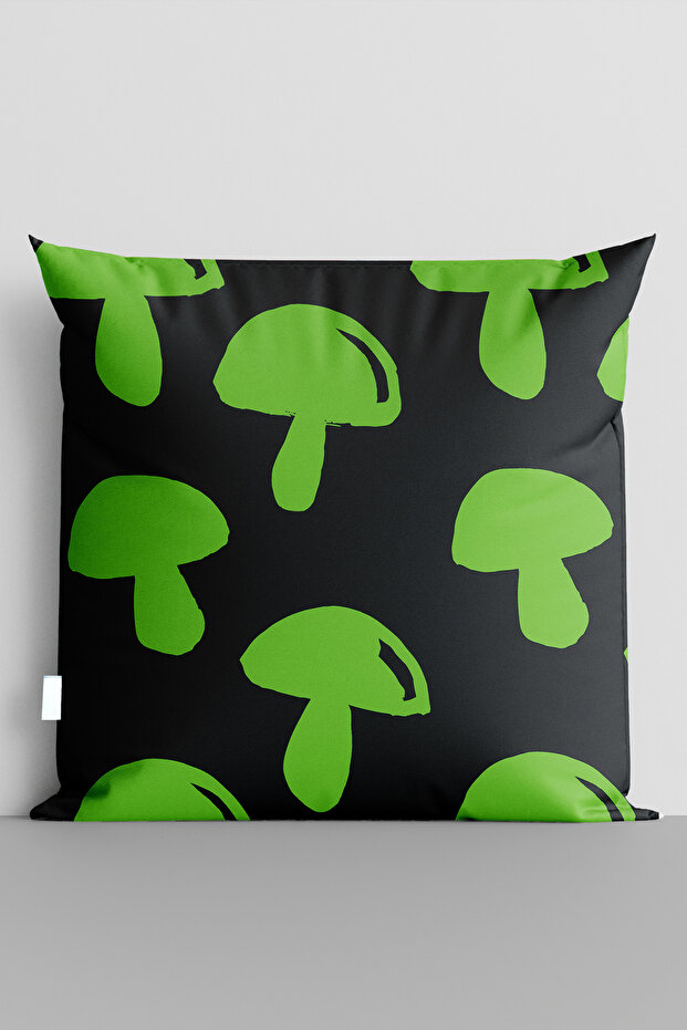 غطاء وسادة مطبوع رقميًا على الوجهين من Green Mushrooms - 7224