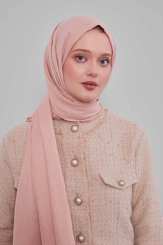 Light Salmon Plain Tencel Shawl