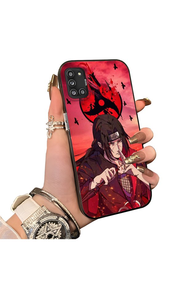Samsung Galaxy A31 Compatible Silicone Edge Hard Back Case Couple Phone Case Anime Patterned