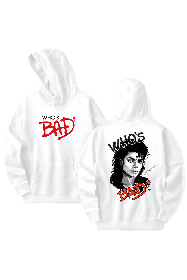 Michael Jackson Printed Cotton Long Sleeve Hooded Sweatshirt with 3 Thread Counts