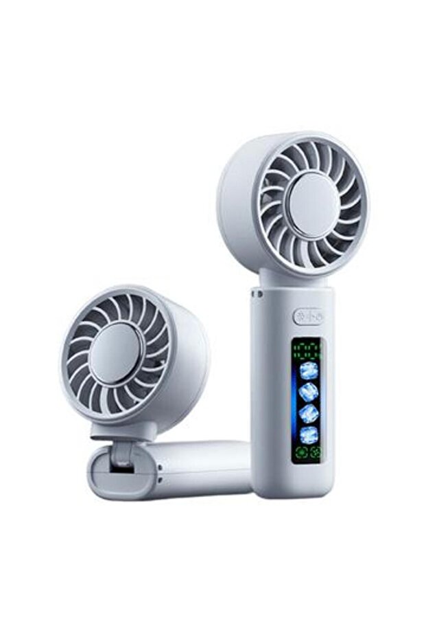 Portable Foldable TEC Cooling Fan with Dynamic Screen – 3000mAh Battery