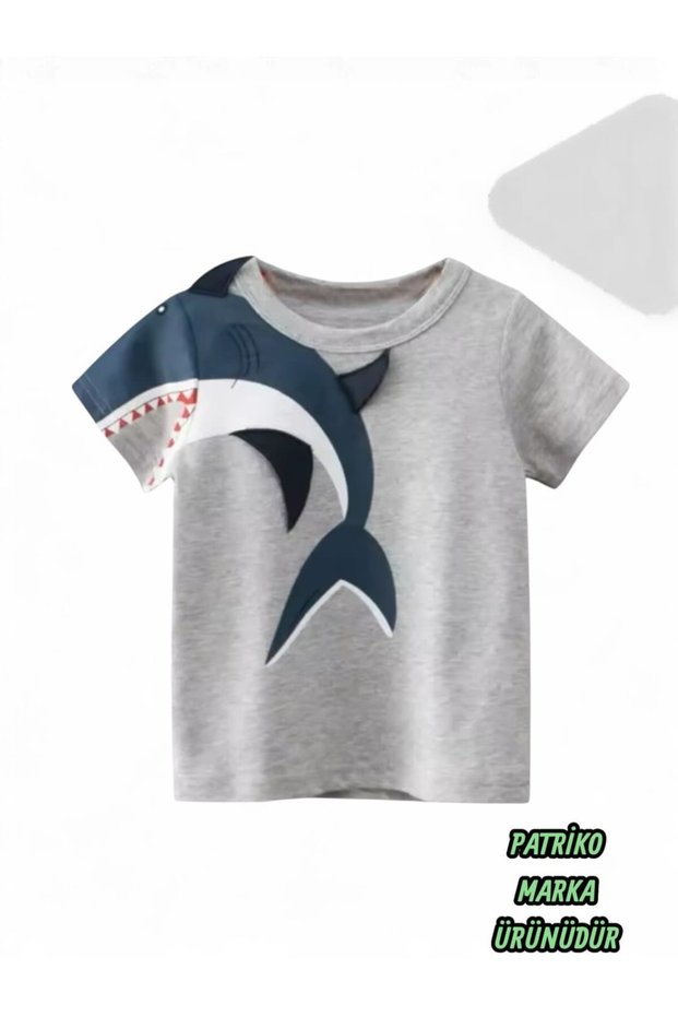 3D Shark Design Boys' T-Shirt Nursery, Kindergarten Children's T-Shirt
