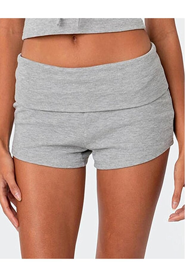 Waist Foldable Detailed Short Sports Shorts