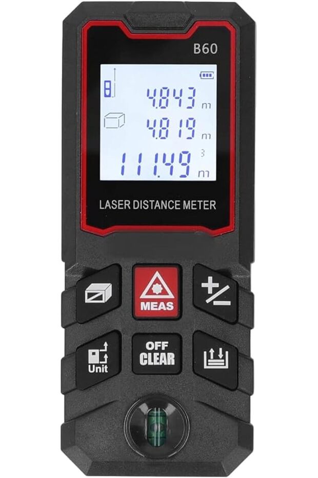 Laser Distance Meter 60M with Digital Level, Intelligent Laser Measuring Tool for Distance, Area & Volume Measurement