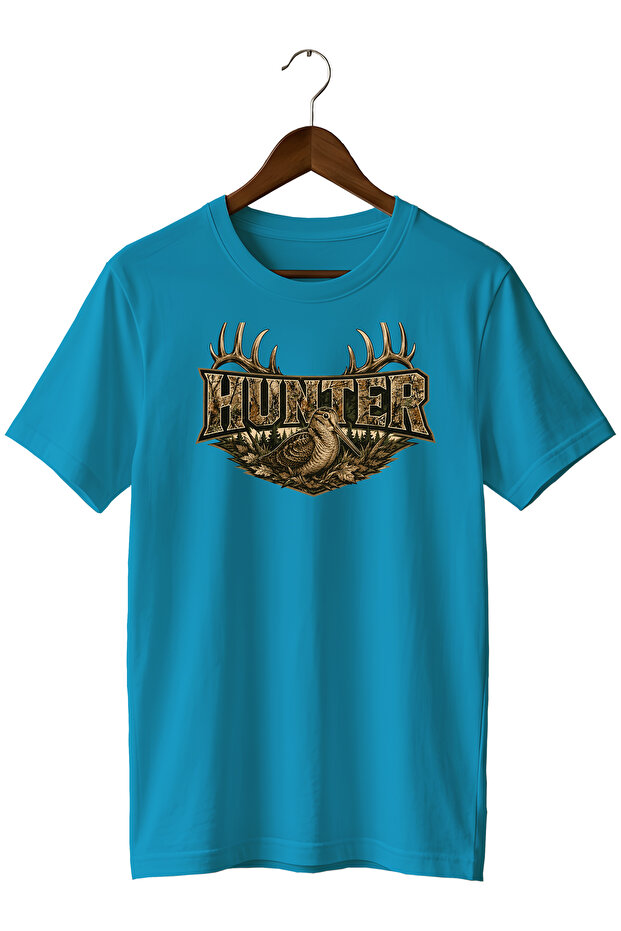 تي شيرت رجالي مطبوع بتصميم خاص من نوع Camouflage Hunter Skull