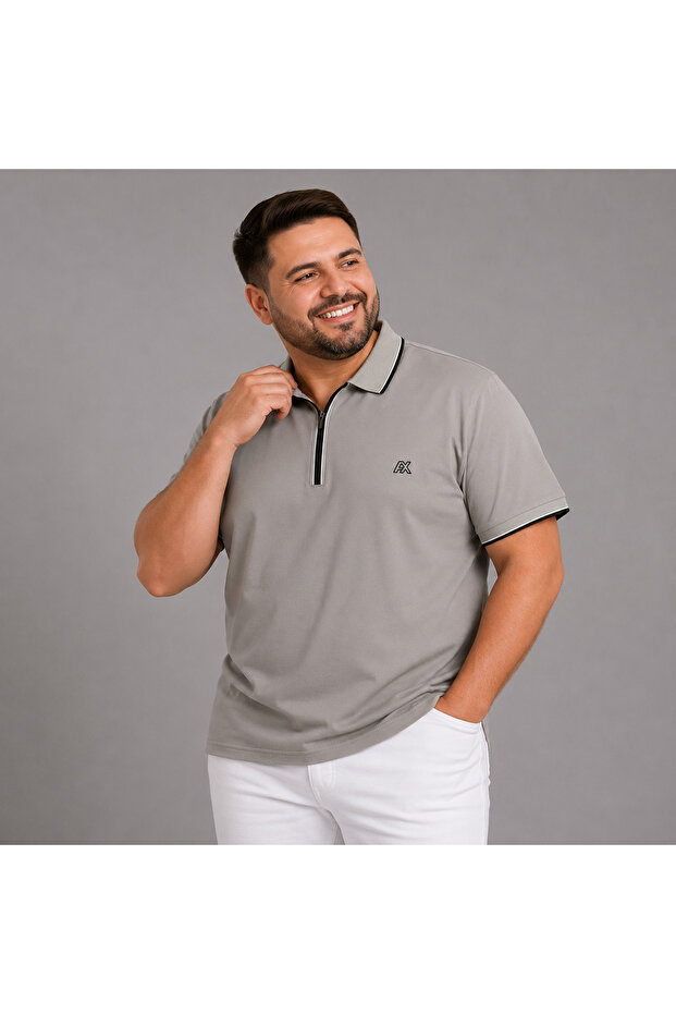Large Size Cotton Comfortable Fit Daily Use Polo Collar Men's T-Shirt