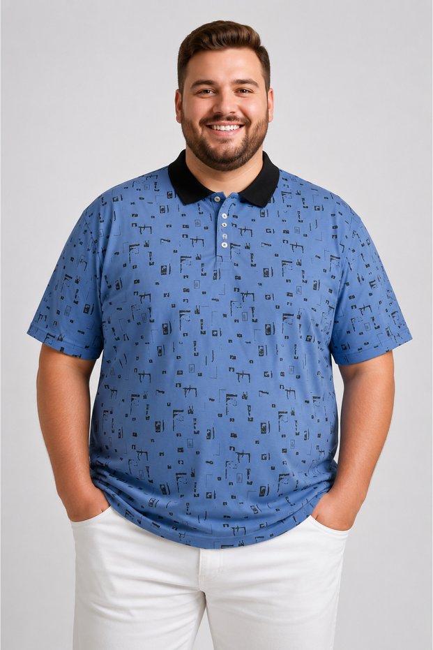 Large Size Cotton Comfortable Fit Daily Use Polo Collar Men's T-Shirt