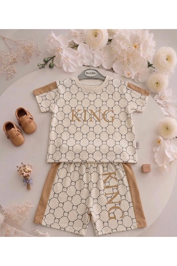 Baby boy summer printed 100% cotton jersey set
