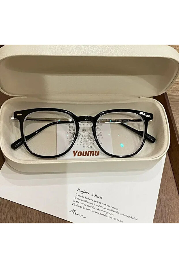 black -0.5 Myopia Glasses Anti Blue Light Metal Resin -1.0 ~ -6.0 Neutral Style Flat Glasses Comput