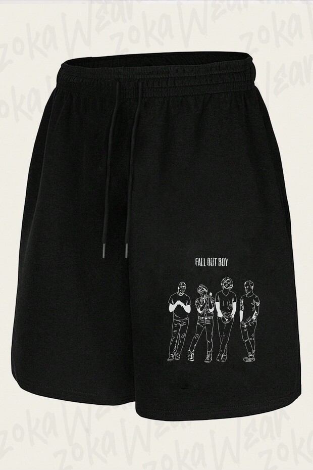 شورت مطبوع بتصميم Fall Out Boys للجنسين