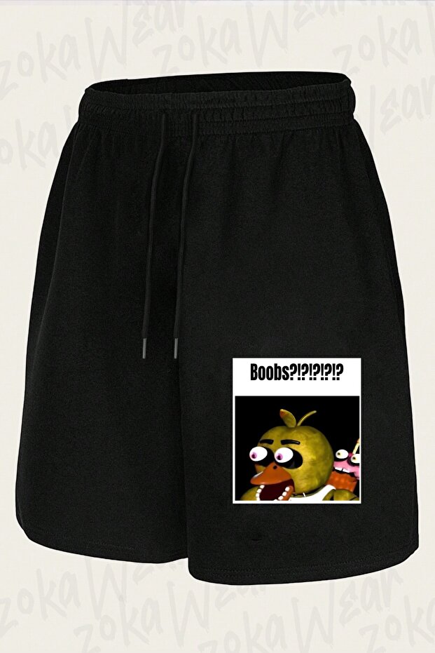 Unisex Fnaf Chica Boobs Meme Design Printed Shorts