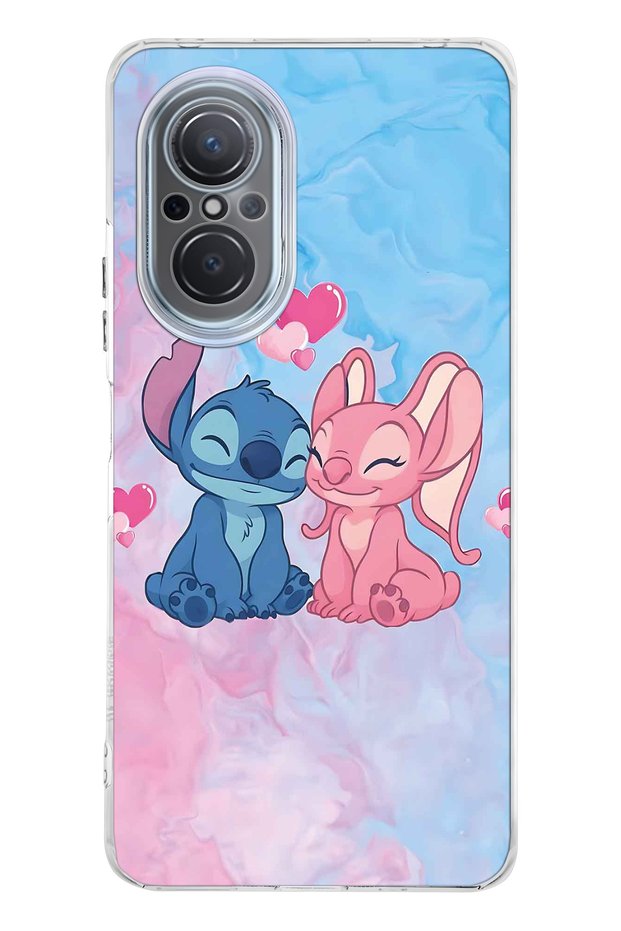 Huawei Nova 9 Se Compatible Stitch Angel Patterned Transparent Phone Case