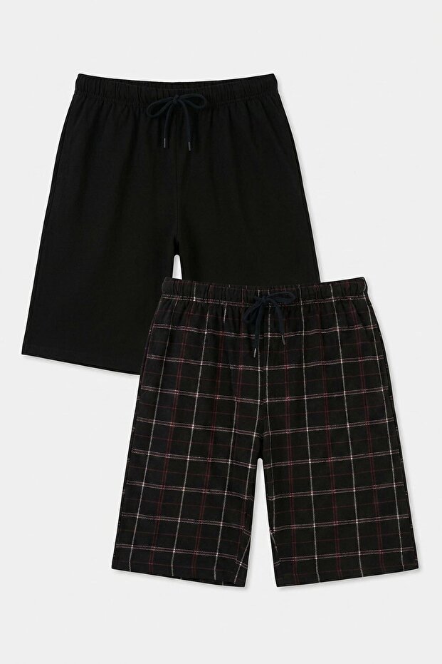 Cotton Regular Fit Tie Pocket 2-Piece Pajama Package Shorts Men's Shorts 6574004S2