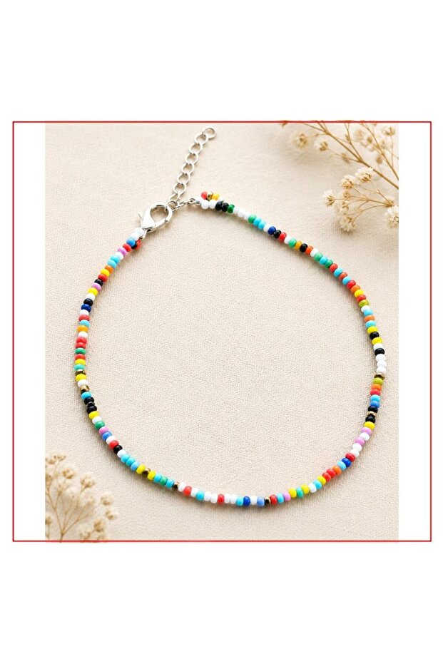 Mixed Color Beads Women's Anklet