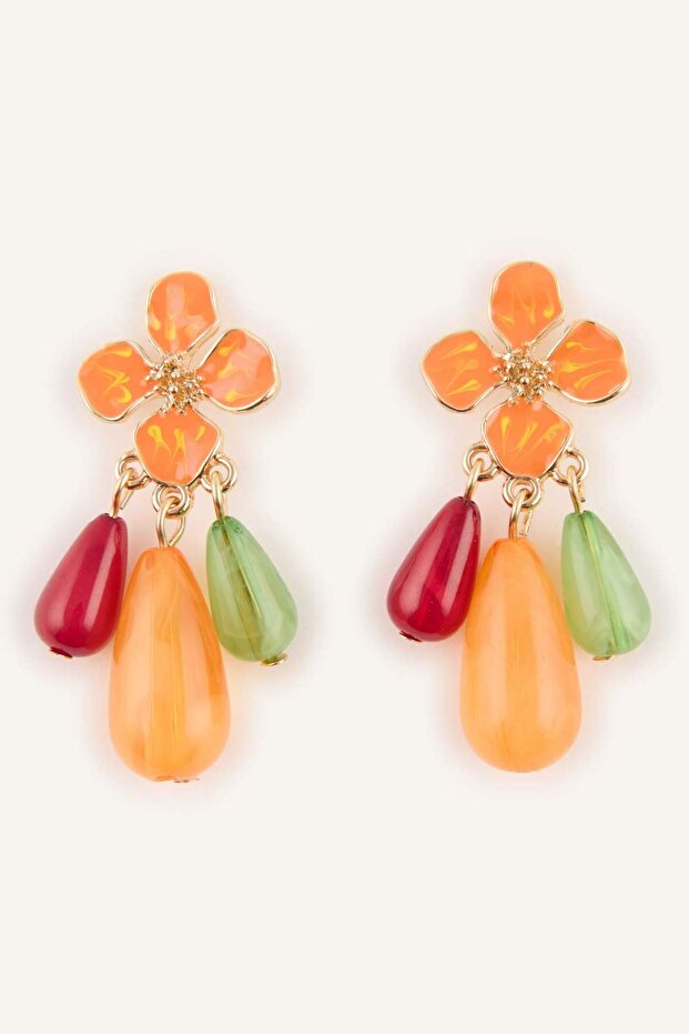 Women's Flower Shaped Stone Earrings H9956Axns