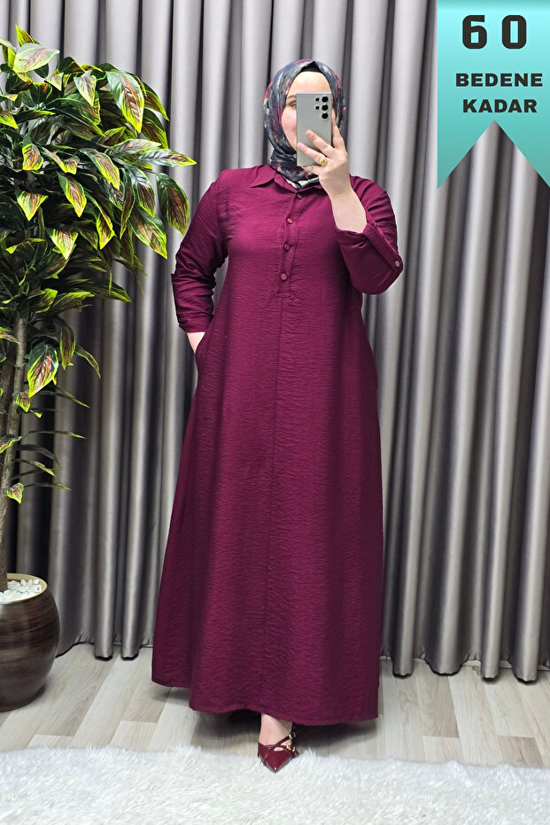 Women's Clothing Large Size Modal Cupra Shirt Collar Buttoned Dress
