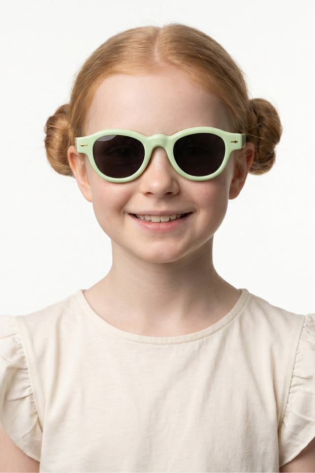 Yecil Light Green Black Girls' Sunglasses