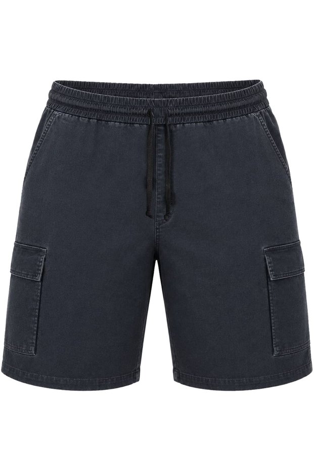 Plus Size Lycra Denim Shorts with Cargo Pockets (Wide Comfortable Fit)