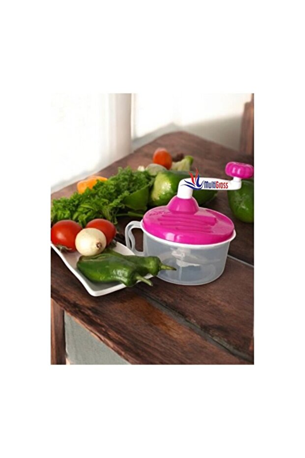 Practical 3-Blade Kitchen Robot with Rotating Handle, Vegetable Chopper Mixer