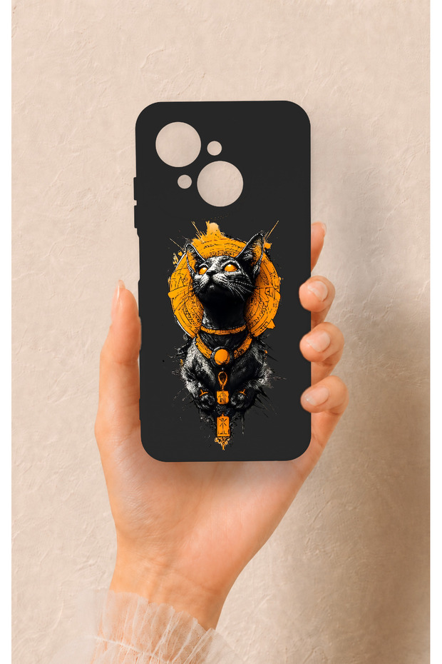 Tecno Spark Go1 Compatible Egyptian Cat God Patterned Silicone Case