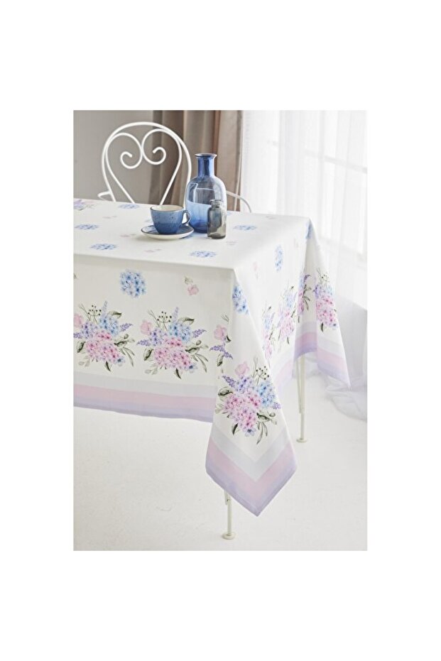 Colorful Hydrangea Floral Pattern Dining Table Cloth, Elegance and Protection